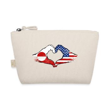 Greenland USA Flag Hands Heart Shape Used - Organic Pouch - nature - Front