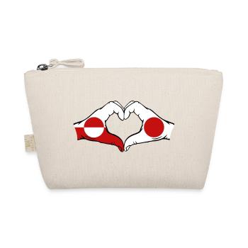 Drapeau du Groenland Japon Mains Forme de cœur - Trousse biologique - nature - Devant