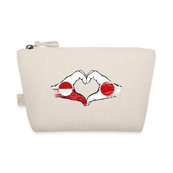 Drapeau du Groenland-Japon Mains en forme de cœur utilisé - Trousse biologique - nature - Devant