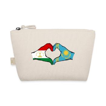 Drapeau du Kazakhstan Mains en forme de cœur - Trousse biologique - nature - Devant