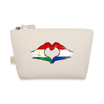 Drapeau du Pays-Bas du Tadjikistan Mains en forme de cœur - Trousse biologique - nature - Devant