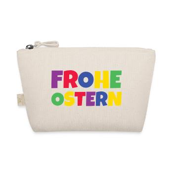 Frohe Ostern Bunte Schrift Typographie - Bio-Täschchen - Natur - Vorne