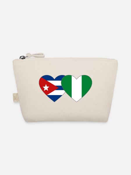 Cuba Nigeria Flag Heart Flag - Organic Pouch - nature - Front