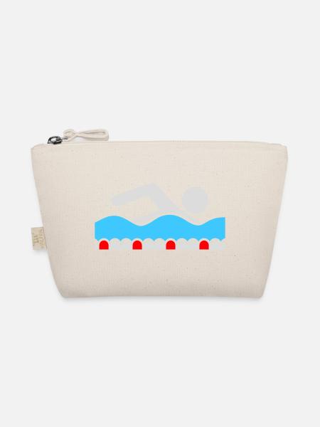 Nageur, Pictogramme, Nage libre, Vague, Piscine, Sport - Trousse biologique - nature - Devant