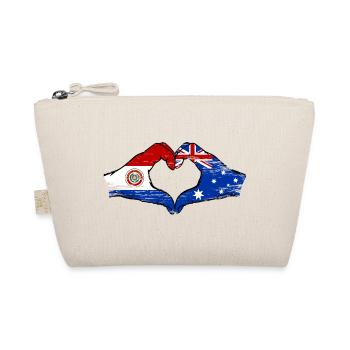 Paraguay Australien Flagge Herz used - Bio-Täschchen - Natur - Vorne