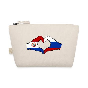 Paraguay Russland Flagge Herzform - Bio-Täschchen - Natur - Vorne