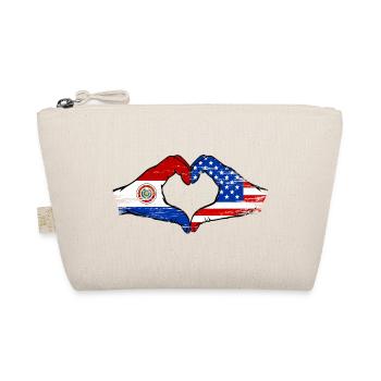 Paraguay USA Flags Heart - Organic Pouch - nature - Front
