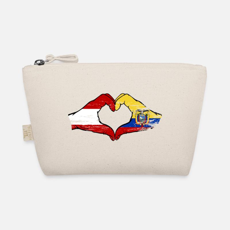 Austria Ecuador flag heart used Organic Pouch