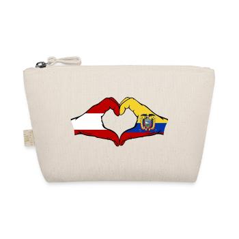Österreich Ecuador Flagge Herz - Bio-Täschchen - Natur - Vorne