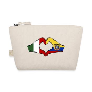 Italy Ecuador Flag Heart - Organic Pouch - nature - Front
