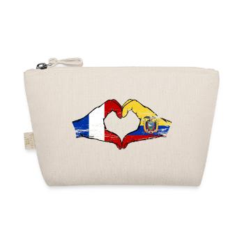 France Ecuador flag hands heart shape used - Organic Pouch - nature - Front