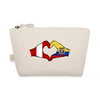 Peru Ecuador Flagge Herz - Bio-Täschchen - Natur - Vorne