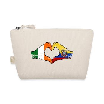 Ireland Ecuador flag heart used - Organic Pouch - nature - Front