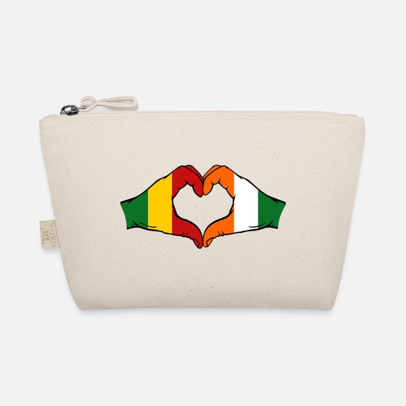 Mali Ivory Coast Flag Hands Heart Shape Organic Pouch