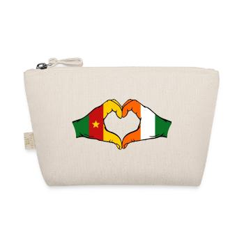 Kamerun Elfenbeinküste Flagge Herz - Bio-Täschchen - Natur - Vorne