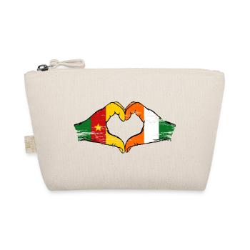 Cameroon Côte d'Ivoire Flag Heart Used - Organic Pouch - nature - Front