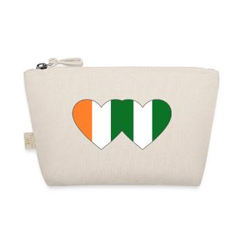 Côte d'Ivoire Nigeria Flag Heart - Organic Pouch - nature - Front