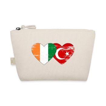 Elfenbeinküste Türkei Flagge Herz used - Bio-Täschchen - Natur - Vorne