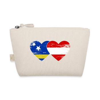 Curaçao_Österreich_Flagge_Herz_used - Organic Pouch - nature - Front