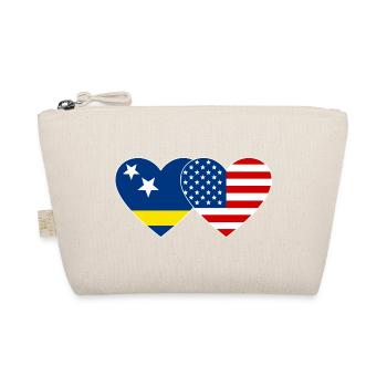 Curacao USA Flag Heart Used - Organic Pouch - nature - Front