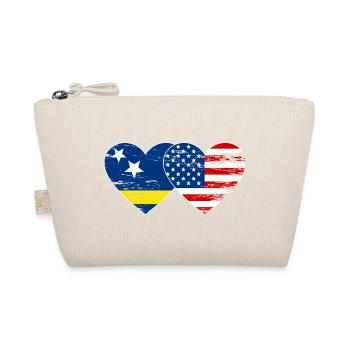 Curacao USA Flag Heart Used - Organic Pouch - nature - Front