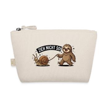 Zieh Nicht So Sloth Snail Funny German Animal  - Bio-Täschchen - Natur - Vorne