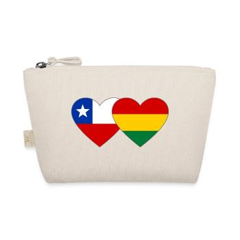 Chile Bolivia Flag Heart - Organic Pouch - nature - Front