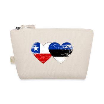 Chile_Litauen_Flagge_Herz_used - Organic Pouch - nature - Front