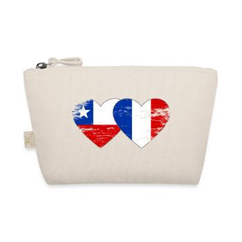 Cœur du drapeau Chili et de la France utilisé - Trousse biologique - nature - Devant