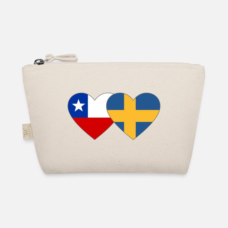 Cœur du drapeau Chili Suède Trousse biologique