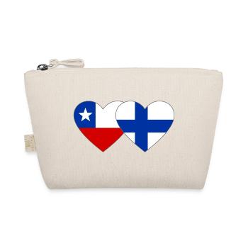 Chile Finnland Flagge Herz - Bio-Täschchen - Natur - Vorne