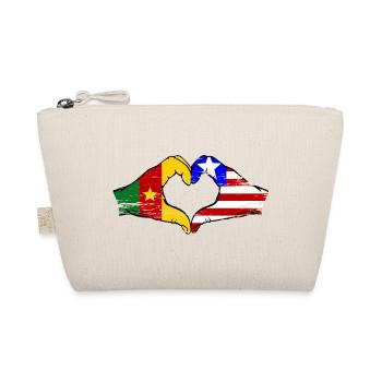 Cameroon Liberia Flag Heart used - Organic Pouch - nature - Front