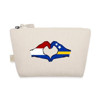 Holland Curacao flag hands heart shape used - Organic Pouch - nature - Front