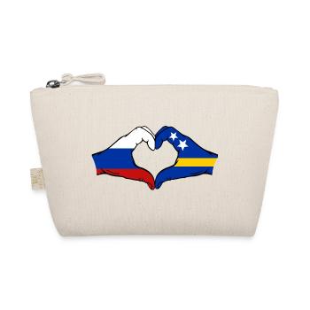 Russland_Curacao_Flagge_Hände_Herzform - Organic Pouch - nature - Front