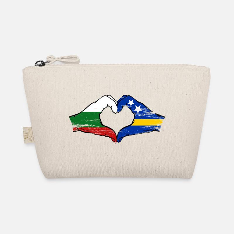 Mains du drapeau de Curaçao de la Bulgarie en forme de cœur utilisées Trousse biologique