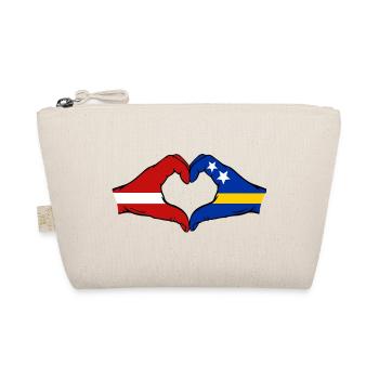 Drapeau de Curaçao de Lettonie Mains Forme de cœur - Trousse biologique - nature - Devant