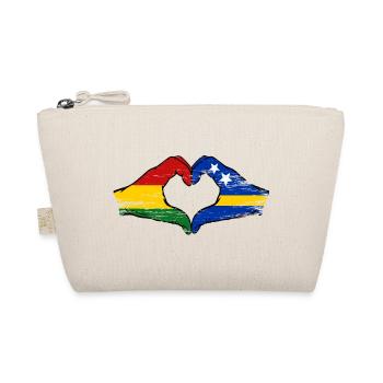 Mains du drapeau de Curaçao en forme de cœur de la Bolivie utilisé - Trousse biologique - nature - Devant