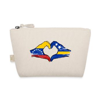 Venezuela Curacao flag hands heart shape used - Organic Pouch - nature - Front