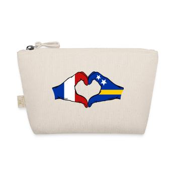 Drapeau de France Curaçao Mains en forme de cœur - Trousse biologique - nature - Devant