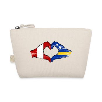 Peru Curacao flag hands heart shape used - Organic Pouch - nature - Front