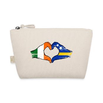 Ireland Curacao flag hands heart shape used - Organic Pouch - nature - Front