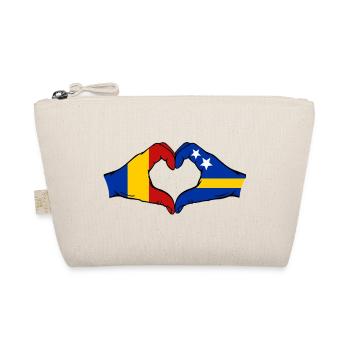 Roumanie Drapeau Curaçao Mains Forme de cœur - Trousse biologique - nature - Devant