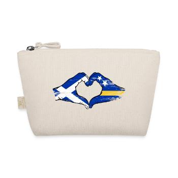 Schottland_Curacao_Flagge_Haende_Herzform_used - Bio-Täschchen - Natur - Vorne