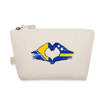 Bosnia Curacao flag hands heart shape used - Organic Pouch - nature - Front