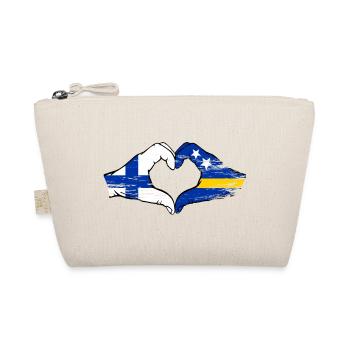 Finland Curacao Flag Hands Heart Shape Used - Organic Pouch - nature - Front