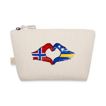 Norway Curacao flag hands heart shape used - Organic Pouch - nature - Front