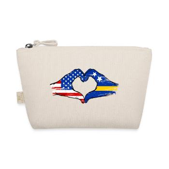 USA Curacao flag hands heart shape used - Organic Pouch - nature - Front