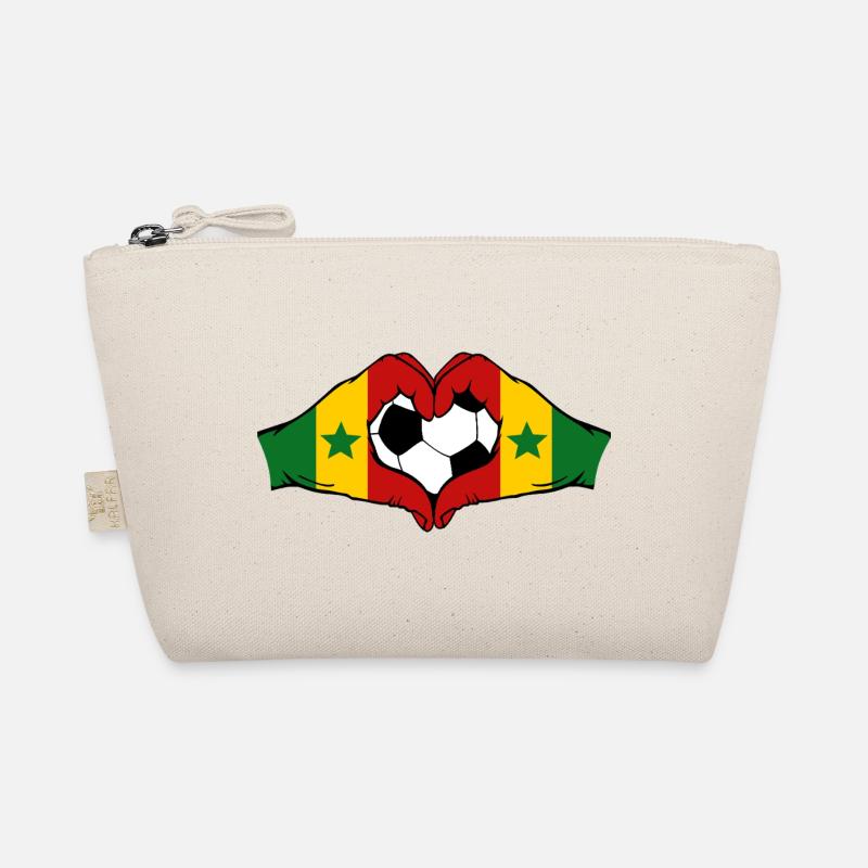 Drapeau du Sénégal Mains en forme de cœur Trousse biologique