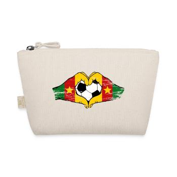 Cameroon Flag Hands Heart Shape Used - Organic Pouch - nature - Front