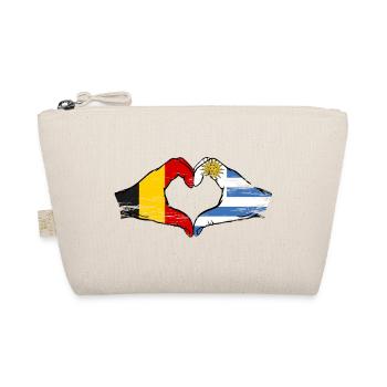 Belgium Uruguay flag hands heart shape used - Organic Pouch - nature - Front